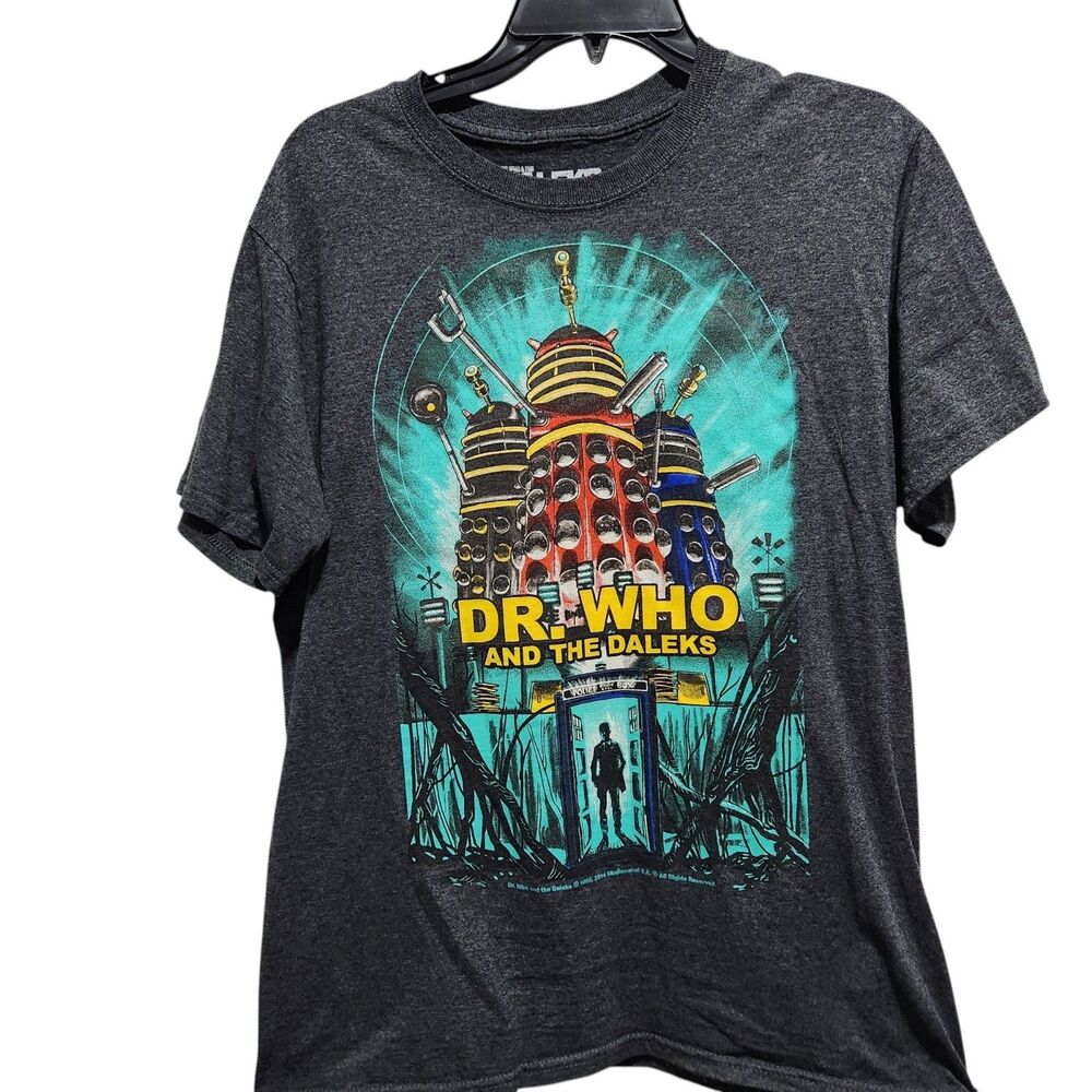 Dr Who Daleks T Shirt Medium Gray BBC Sci Fi Graphic Tee TARDIS